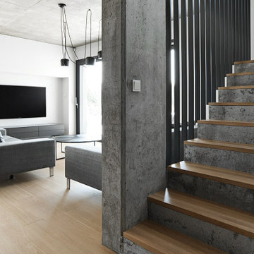 Stairs in a loft style house interior in Rokietnica