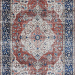 Momeni - Rug, Novogratz, Doheny, DOH-2, Multi, 5' X 7'6", 48719 - Inspired by more traditional patterns found on vintage designs, the Doheny Collection offers a fresh take. Flat-weave printed with polyester fibers, these rugs add character while still being an affordable home purchase compared to their vintage counterparts. With rich reds, navy, and all the shades in between, the distressed-styled design offers a durable addition to your interiors.