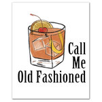 DDCG - Call Me Old Fashioned Canvas Wall Art, 16"x20" - Add a little humor to your walls with the Call Me Old Fashioned Canvas Wall Art. This premium gallery wrapped canvas features an illustrated Old Fashion Cocktail and serif font that reads "Call Me Old Fashioned". The wall art is printed on professional grade tightly woven canvas with a durable construction, finished backing, and is built ready to hang. The result is a clever piece of wall art that is perfect for your bar, kitchen, gallery wall or above your bar cart. This piece makes a great gift for any bourbon or whisky lover.
