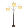 Brightech Trilage Arc Floor Lamp w/Marble Base - 3 Lights Hanging Over the Couch