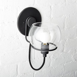 Rest Clear Glass Black Wall Sconce | CB2 - Baby And Kids