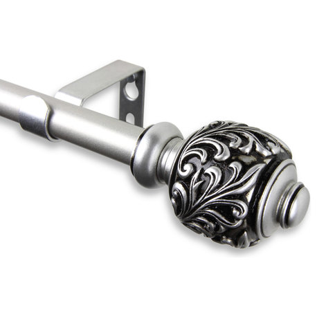 Tilly Curtain Rod, Satin Nickel, 84-120"