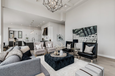 Minimalist living room photo in Calgary