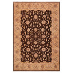 Bareens Designer Rugs - Classic Ziegler Miesha Brown Tan Hand-Knotted Wool Rug - 9'0'' x 12'5'' - Enhance the ambiance of your home with this magnificent Persian-influenced Turkish hand-knotted rug made by skilled artisans capable of creating the most exceptional vegetable dyes and hand-spun wool. This exquisite handmade rug is a one-of-a-kind Peshawar Kafkaz, otherwise identified as Chobi, Chobi Peshawar, Oushak, or Ziegler rug. These handmade rugs are crafted in Pakistan utilizing superior-quality wool imported from Australia, New Zealand, and Korea in two types of weaves: the Persian weave and the Mori weave. This rug is meticulously crafted by hand using the finest natural vegetable dyes extracted from local plants. The artisans use a blend of hand-spun local and fine merino wool, resulting in a rug with a compelling texture, higher lanolin content, and longer staple. The artisans occasionally incorporate natural or artificial silk into the pile to enhance specific motifs. The finished product is an awe-inspiring execution of flawless design and an understated palette that exudes elegance.