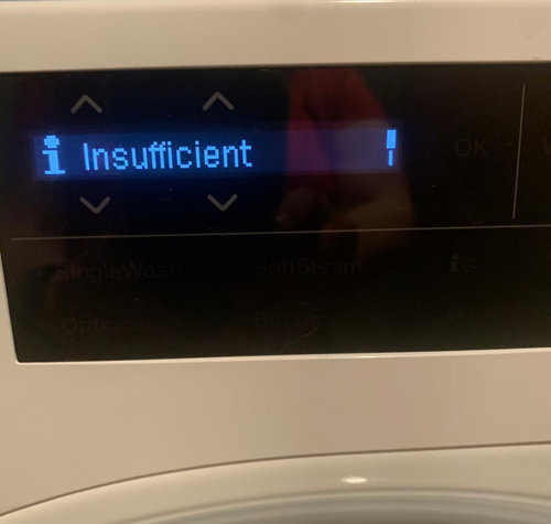 Miele W1 TwinDos Care - Getting "Insufficient" Message on Display