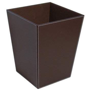 Ecopelle 2603 Paper Waste Basket in Dark Brown