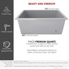 STYLISH 22"Dual Mount Single Bowl Gray Composite Granite Kitchen Sink