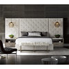 Universal Furniture Brando 147" Tufted Queen Panel Bed in Quartz