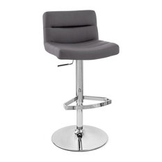 Zuri Furniture - Lattice Adjustable Height Swivel Armless Bar Stool, Slate - Bar Stools and Counter Stools