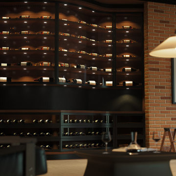 WINE CELLAR // Modern classic wooden cellar library