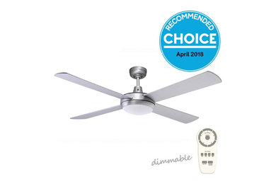 Fanco Urban 2 DC Ceiling Fan with Dimmable CCT LED Light & Remote – Brushed Alum