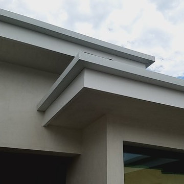 Corona Del Mar Modern Home, Square Gutters and Downspouts in .032 Aluminum