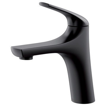 Lemora Single Handle Lavatory Faucet w/ Metal Touch-Down Drain Chrome, Satin Black