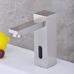Contemporary Nickel Brushed Automatic Sensor Cold Bathroom Sink Faucet - T0116N - Bathroom Sink Faucets