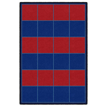 Flagship Carpets CW1200-22FS 4'x6' My Graphing Sorting Red/Blue Horizontal Rug