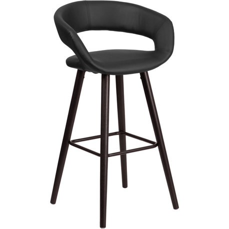 Flash Furniture Brynn Series 29" High Contemporary Black Vinyl Barstool