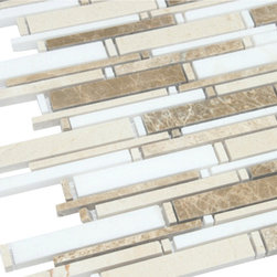 Brown and White Matte Random Brick Pattern Marble Stone Tiles - Home Accessories & Decor