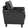 Contemporary Upholstered Chair in Black Bonded Leather