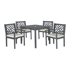 Safavieh Bradbury 5-Piece Outdoor Dining Set, Ash Gray