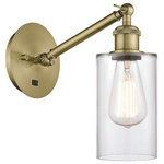 Innovations Lighting - Innovations Lighting 317-1W-AB-G802 Clymer, 1 Light Wall In Art Nouveau - The Clymer 1 Light Sconce is part of the BallstonClymer 1 Light Wall  Antique BrassUL: Suitable for damp locations Energy Star Qualified: n/a ADA Certified: n/a  *Number of Lights: 1-*Wattage:100w Incandescent bulb(s) *Bulb Included:No *Bulb Type:Incandescent *Finish Type:Antique Brass