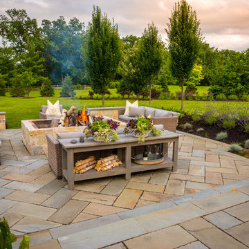 Bluestone Patio Design in Backyard