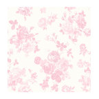 Everblooming Rosettes Pink Jam Cabbage Rose Bouquets Wallpaper Bolt