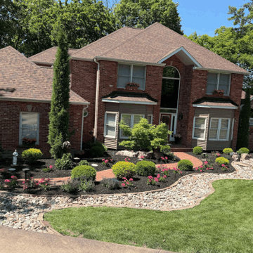 Residential Landscape Design & Black Mulch Installation in West County, MO