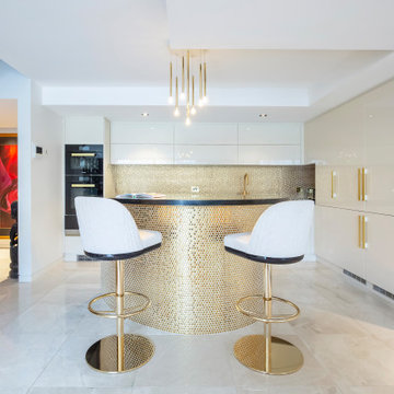 Kitchen with Brushed Brass Handles