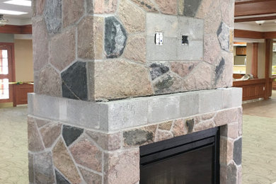 Granite Stone Fireplace Build