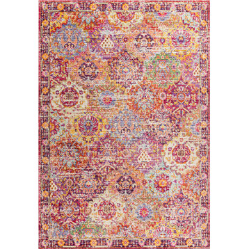 Flori Bohemian Medallion Area Rug, 5x8