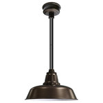 Cocoweb - 14" Farmhouse LED Pendant Light, Mahogany Bronze With Black Downrod - Rustic Style with a Modern Twist