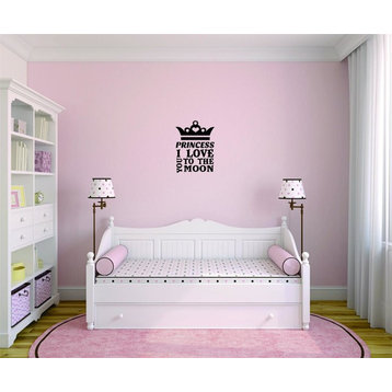 Crown Princess I Love You To The Moon, Decal, 20x40"