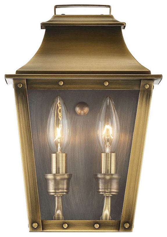 Acclaim Lighting Coventry 2 Light 11" Pocket Wall Sconce, Aged Brass ...