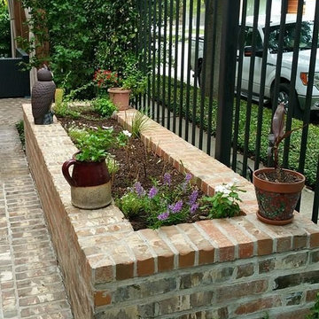 High function in a small side yard! Pergola, patio, raised bed, fountain, etc.