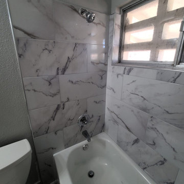 Rent-Ready Bath with Marble-Look Tub Surround