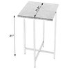 Nigella Square Marble and Metal Side Table, Green