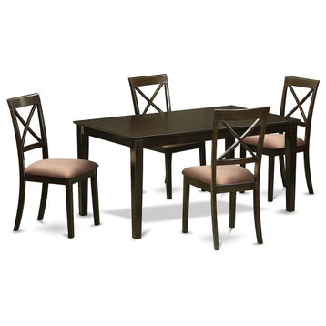 5-Piece Dining Room Set, Top Dining Table And 4 Microfiber Dining Seat Chairs