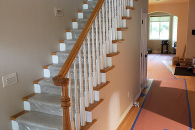Inspiration for a craftsman staircase remodel in Portland