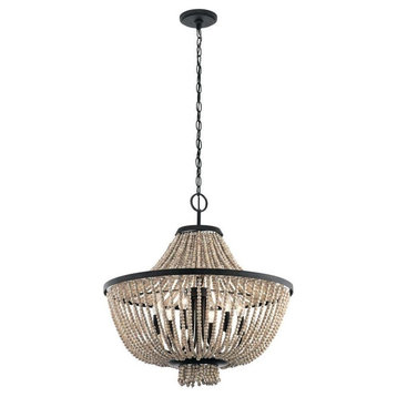 Brisbane Chandelier 6-Light, Distressed Black