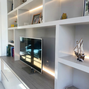 Inredning av ett modernt hemmabio