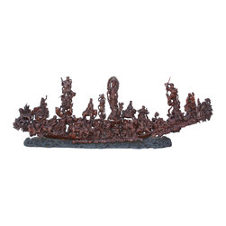 Statue 18 Arhat Inviting Guanyin Bodhisattva For Wisdoms Lecture - Decorative Objects And Figurines