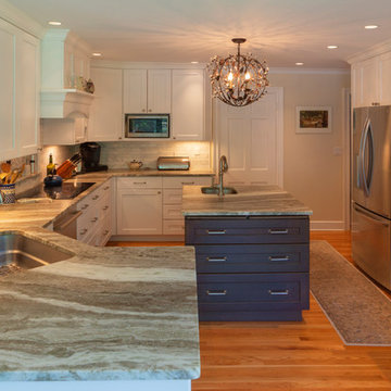 A broad view of the expanded kitchen