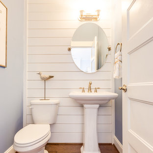 75 Beautiful Beach Style Powder Room With A Pedestal Sink