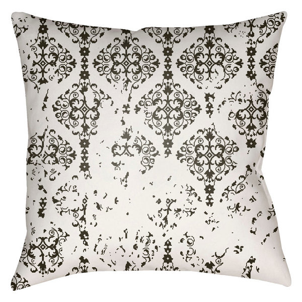 SuryaSurya Moody Damask 18 x18 Medium White Damask Accent Pillow