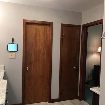Transitional Bathroom Remodel with Accent Tiling