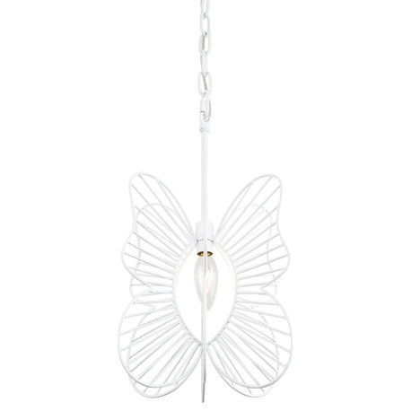 Varaluz 330M01 Monarch Butterfly 9"W Decorative Single Pendant - White