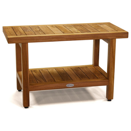 The Original 30" Spa™ Teak Shower Bench with Shelf