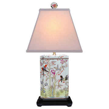 Porcelain  Bird Jar Lamp