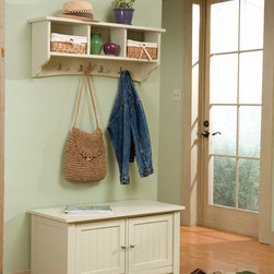 Mint Green Mudroom with Sand White Storage Bench, Shaker Cottage Style - Products