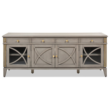 Dauphin 71" TV Stand Storage Display Console Table, Gray Cashmere Wood